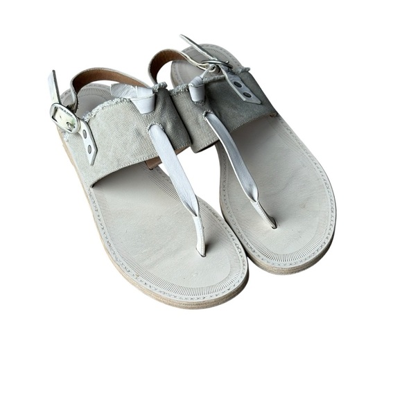 Rag & Bone Claire Thong Canvas Raw-Edge Trim Slingback Sandals Size 38 US 8 - Picture 3 of 9